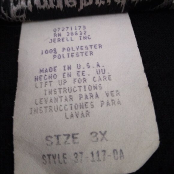 Stonebridge | Crushed Velvet Silver Button & Stud Shirt Black | Size 3X - Picture 9 of 10